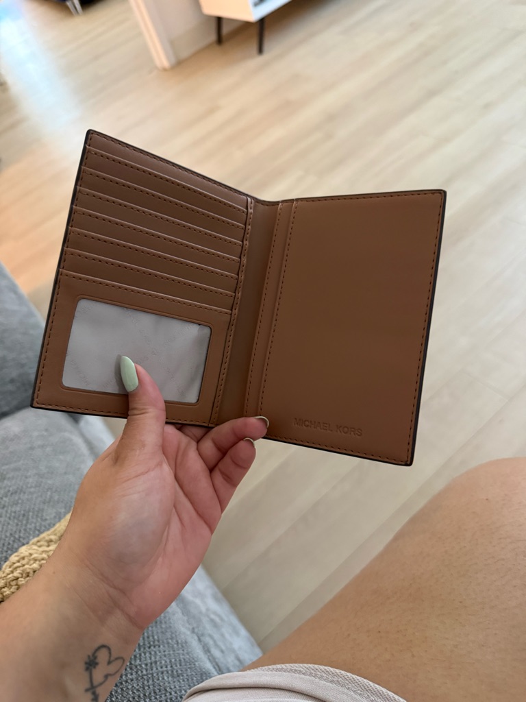 Michael Kors TanBrown Leather Card  Passport Holder